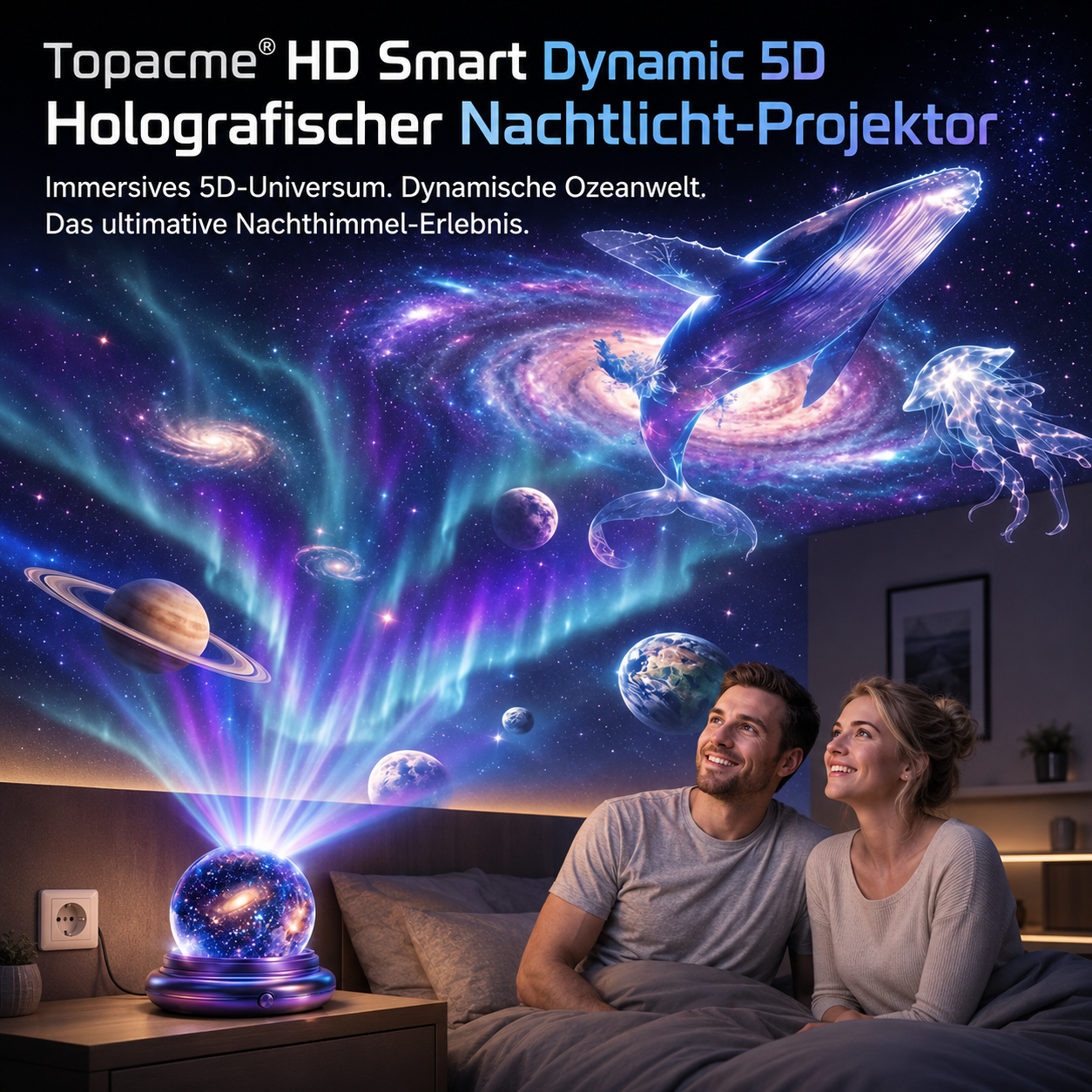 Topacme® Galaxy-Nachtlicht-Projektor für Schlafzimmer