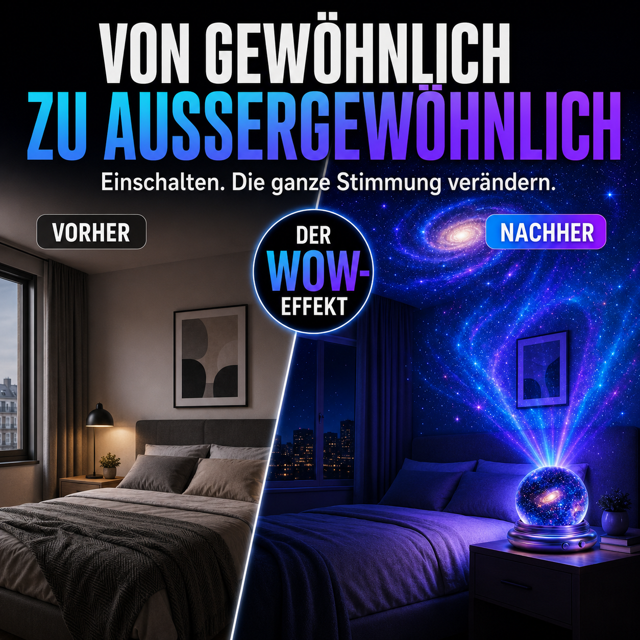 Topacme® Galaxy-Nachtlicht-Projektor für Schlafzimmer